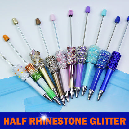 Half Rhinestone Glitter Beaded Pen